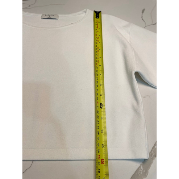 Babaton White King Long Sleeve Crop Top M Clean Girl Minimalist Office Capsule - Picture 11 of 11